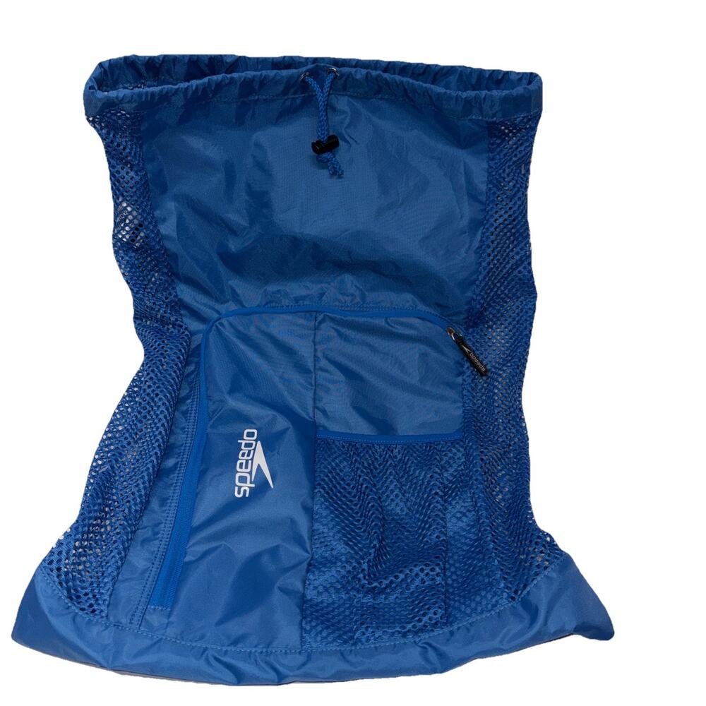 Speedo Backpack Ventilation Mesh Swim Equipment Bag - 24" x 18" Blue